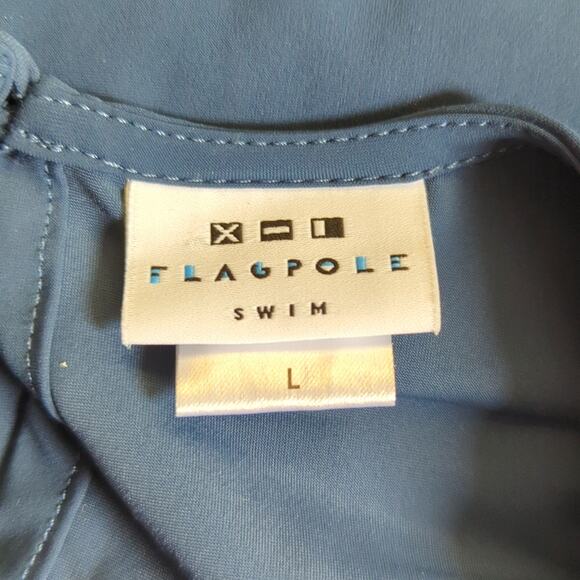 Flagpole Swim NYC Designer Navy Yellow Beach Swim Dress Cover Up - Picture 3 of 5